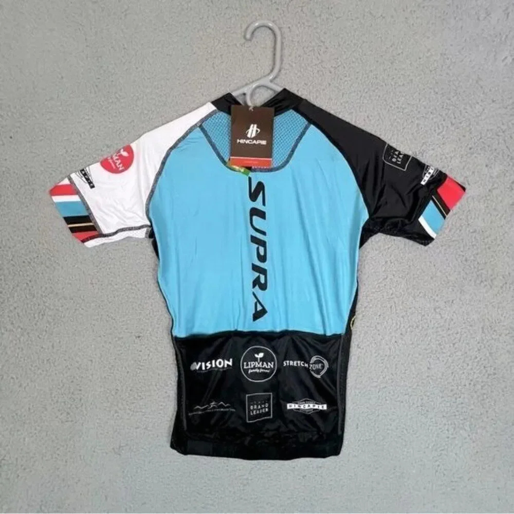 HINCAPIE NEW WOMENS STRETCH BIKING SHIRT SIZE 2XS BLUE BLACK WHITE